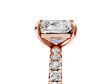 Rose gold Asscher Cut Diamond Pavé Band with Four-Prong Setting_29