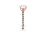 Rose gold Asscher Cut Diamond Pavé Solitaire Engagement Ring with Four-Prong Setting_42