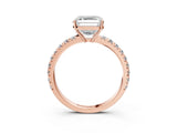 Rose gold Asscher Cut Diamond Pavé Solitaire Engagement Ring with Four-Prong Setting_43