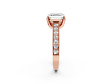 Rose gold Asscher Cut Diamond Pave Band with Four-Prong Setting_42
