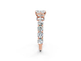 Rose gold Asscher Cut Diamond Side Stone Engagement Ring with Four-Prong Setting_38