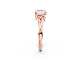 Rose gold Asscher Cut Diamond Solitaire Celtic Knot Ring with Four-Prong Setting_59