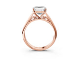 Rose gold Asscher Cut Diamond Solitaire Engagement Ring with Cathedral Setting and Four-Prong Mount_30