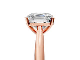 Rose gold Asscher Cut Diamond Solitaire Engagement Ring with Cathedral Setting and Four-Prong Mount_51