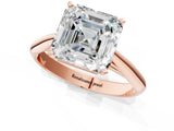Rose gold Asscher Cut Diamond Solitaire Engagement Ring with Cathedral Setting and Four-Prong Mount_70