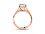Rose gold Asscher Cut Diamond Solitaire Engagement Ring with Cathedral Setting and Four-Prong Mount_72