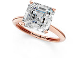 Rose gold Asscher Cut Diamond Solitaire Engagement Ring with Classic Band and Four-Prong Setting_14