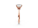Rose gold Asscher Cut Diamond Solitaire Engagement Ring with Classic Band and Four-Prong Setting_15