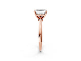 Rose gold Asscher Cut Diamond Solitaire Engagement Ring with Classic Band and Four-Prong Setting_39