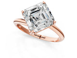 Rose gold Asscher Cut Diamond Solitaire Engagement Ring with Four-Prong Setting and Classic Band_55
