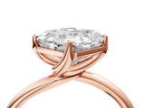Rose gold Asscher Cut Diamond Solitaire Engagement Ring with Four-Prong Setting and Classic Band_58