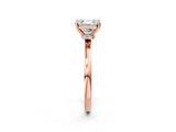Rose gold Asscher Cut Diamond Solitaire Ring with Classic Band and Four-Prong Setting_5