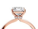 Rose gold Asscher Cut Diamond Solitaire Ring with Classic Band and Four-Prong Setting_7