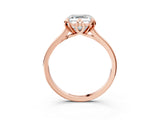 Rose gold Asscher Cut Diamond Solitaire Ring with Flower Prong Setting and Classic Band_127