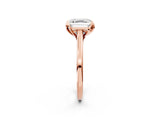 Rose gold Asscher Cut Diamond Solitaire Ring with Flower Prong Setting and Classic Band_14