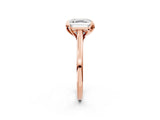 Rose gold Asscher Cut Diamond Solitaire Ring with Flower Prong Setting and Classic Band_38
