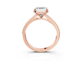 Rose gold Asscher Cut Diamond Solitaire Ring with Pavé Band and Prong Setting_15