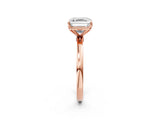 Rose gold Asscher Cut Diamond Solitaire Ring with Thin Band and Prong Setting_14