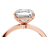 Rose gold Asscher Cut Diamond Solitaire Ring with Thin Band and Prong Setting_16