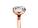 Rose gold Asscher Cut Diamond Solitaire Ring with Thin Band and Prong Setting_29