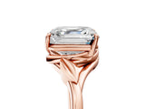 Rose gold Asscher Cut Diamond Solitaire Ring with Twist Band and Four-Prong Setting_74