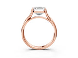 Rose gold Asscher Cut Diamond Solitaire Twist Band Prong Setting Ring_46
