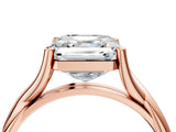 Rose gold Asscher Cut Diamond Solitaire Twist Band Prong Setting Ring_47