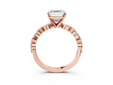 Rose gold Asscher Cut Diamond Solitaire with Side Stones on a Pavé Band and Four-Prong Setting_49