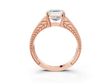 Rose gold Asscher Cut Diamond Split Shank Ring with Pavé Band and Four-Prong Setting_43