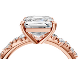 Rose gold Asscher Cut Diamond Vine Band with Four-Prong Setting_10