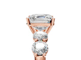 Rose gold Asscher Cut Five-Stone Prong Set Diamond Ring with Classic Band_40