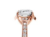 Rose gold Asscher Cut Halo Diamond Ring with Channel Set Band and Four-Prong Setting_57