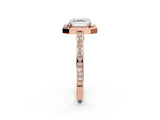 Rose gold Asscher Cut Halo Pave Split Shank Prong Setting Ring_51