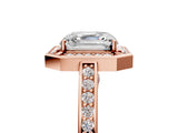 Rose gold Asscher Cut Halo Pave Split Shank Prong Setting Ring_54