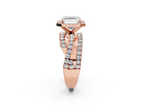 Rose gold Asscher Cut Halo Split Shank Prong Setting Ring_14