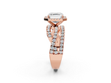 Rose gold Asscher Cut Halo Split Shank Prong Setting Ring_25