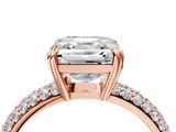 Rose gold Asscher Cut Pave Diamond Engagement Ring with Channel Set Band and Four-Prong Setting_10