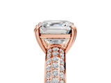 Rose gold Asscher Cut Pave Diamond Engagement Ring with Channel Set Band and Four-Prong Setting_11