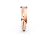 Rose gold Asscher Cut Solitaire Bezel Set Diamond Ring with Wide Band_9