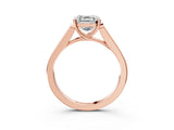 Rose gold Asscher Cut Solitaire Cathedral Diamond Engagement Ring with Channel-Set Band and Four-Prong Setting_6