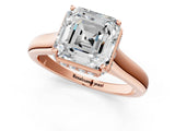 Rose gold Asscher Cut Solitaire Diamond Engagement Ring with Four-Prong Setting and Tapered Band_4