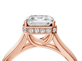 Rose gold Asscher Cut Solitaire Diamond Engagement Ring with Four-Prong Setting and Tapered Band_7