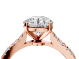 Rose gold Asscher Cut Solitaire Diamond Engagement Ring with Pave Band and Four-Prong Setting_12