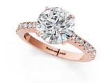 Rose gold Asscher Cut Solitaire Diamond Engagement Ring with Pave Band and Four-Prong Setting_9