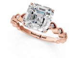 Rose gold Asscher Cut Solitaire Diamond Ring with Infinity Twist Band and Four-Prong Setting_26