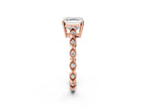 Rose gold Asscher Cut Solitaire Diamond Ring with Infinity Twist Band and Four-Prong Setting_27