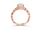 Rose gold Asscher Cut Solitaire Diamond Ring with Infinity Twist Band and Four-Prong Setting_28