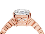 Rose gold Asscher Cut Solitaire Diamond Ring with Infinity Twist Band and Four-Prong Setting_29