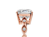 Rose gold Asscher Cut Solitaire Diamond Ring with Infinity Twist Band and Four-Prong Setting_30
