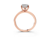 Rose gold Asscher Cut Solitaire Diamond Ring with Prong Setting and Plain Band_6